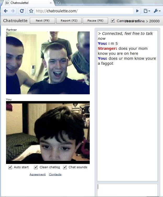 a kid on chatroulette !
